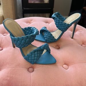 Women’s cute Blue Braided Heel Sandals‎
